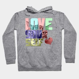 Love yourself cat's eyes love heart design Hoodie